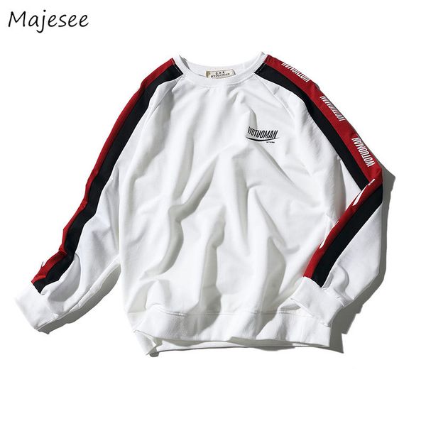 

hoodies men plus velvet o-neck letter printed large size harajuku students pullovers mens korean chic sweatshirts, Black
