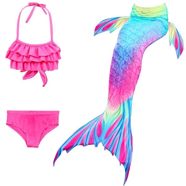 

2018 children mermaid tails for swimming mermaid tail with girls costumes swim swimsuit with bikini flipper