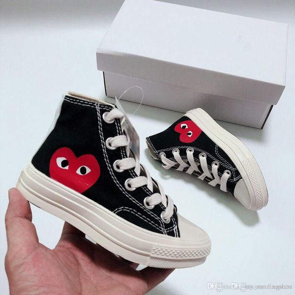 

kids shoe big eyes play chuck 70 multi heart 70s hi canvas skate shoes classic 1970s canvas shoes jointly name skateboard children shoes, White;red