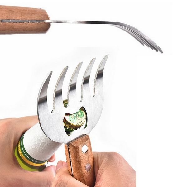 

1pc bear claw barbecue fork clamp stainless steel useful meat processor barbecue tool multi-function meat remover fork