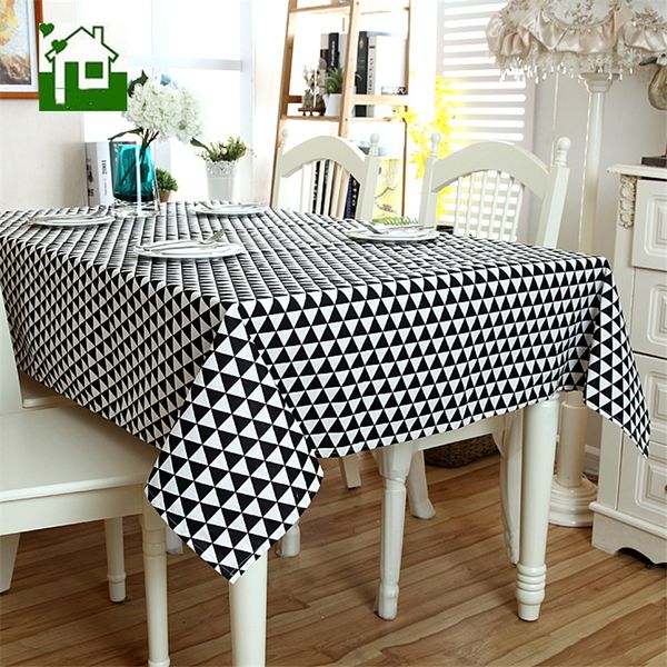 

new modern contracted black triangle geometry table table tablecloth, cotton and linen cloth art desk