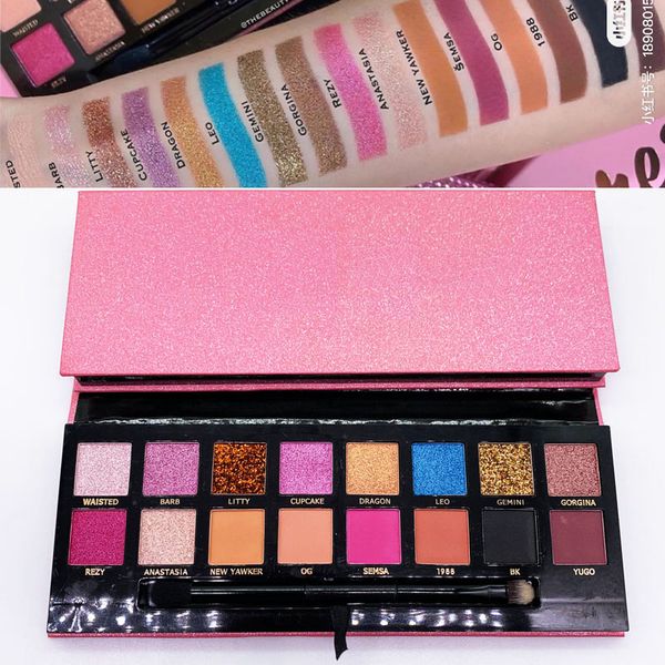 Ombretto tavolozza trucco 16 colori ombretto con pennello luccichio opaco Amrezy ombretto palette palette bellezza DHL spedizione gratuita