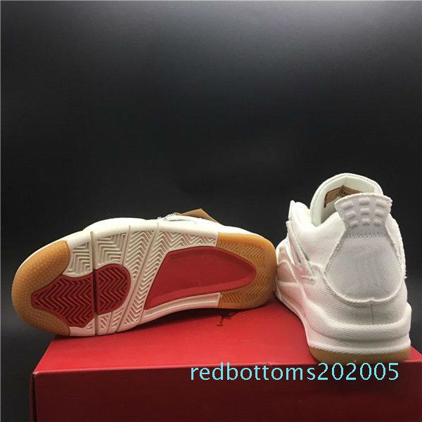 

with box denim jeans travis white jean men iv 4s shoes black sports sneakers trainers basketball shoes l02 r05