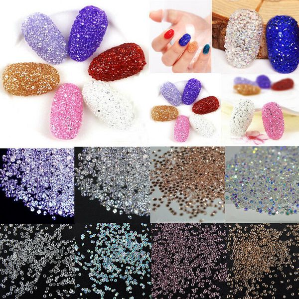 

1000pcs 1mm rhinestones mini nail art decorations manicure tool new, Silver;gold