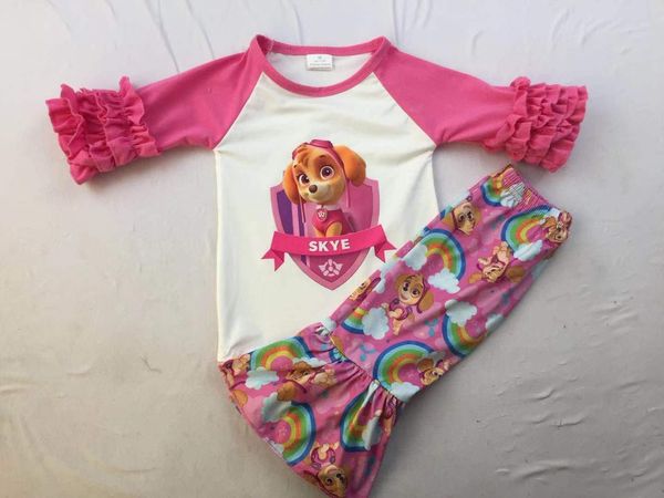 

2019 autumn new, pink dog suit, sleeve pants wrinkle design, cute clothes, White