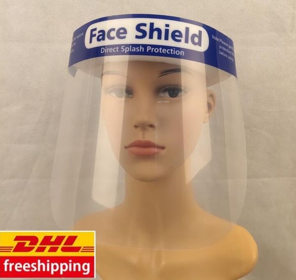 

DHL защитная маска маска Anti-туман изоляции Полный защитные маски с Резинка Губка оголовье HD Прозрачная защита ПЭТ Анти Всплеск