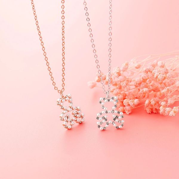 

hipster accessories clavicle necklace female chain s925 sterling silver bear zircon pendant women geometric trendy silicone ios