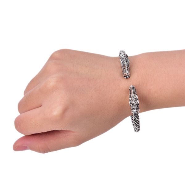 

vintage classic fashion jewelry accessories wolf head bracelets men jewellery women wristband cuff bracelet jewelry, White