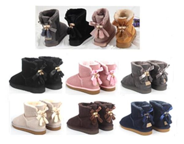 

2020 winter fashion brand wgg bowtie crystal women's australia classic knee half boots black pink grey chestnut women snow boots 35-43