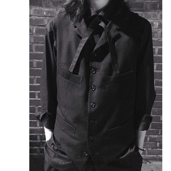 

2019 new men clothing hair stylist gd fashion classical literature retro waistcoat vest plus size stage singer costumes xs-6xl, Black;white