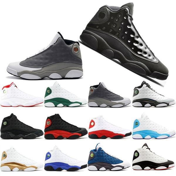 

wholesale new 13 13s cap and gown atmosphere grey for men phantom basketball shoes flint dmp black cat mens trainers sneakers us 7-13