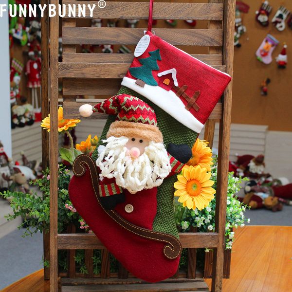 

funnybunny christmas stockings hanging in xmas tree home restaurant l decorations and party supplies burlap stuffed toys