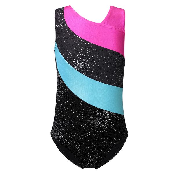 

baohulu one piece ballet leotard gradient red black gymnastics leotard professional children performance practice dance bodysuit, Black;red