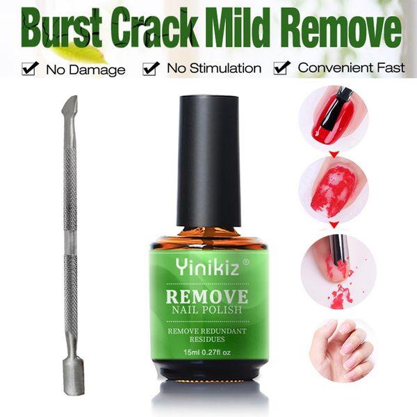 

15ml-new burst magic nail art polish remove gel acrylic off clean degrease quick burst unloading glue+small steel push set 19l06