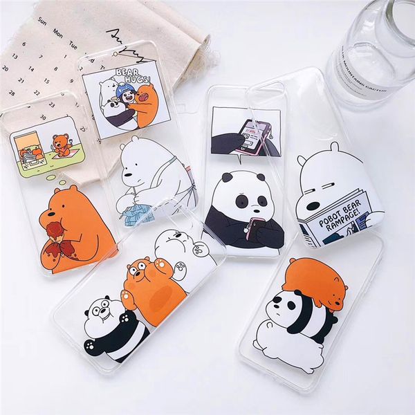 

3d cute panda case for iphone x xr xs max case lovely toy panda cover silicon transparent for iphone 7 8 6 6s plus cases