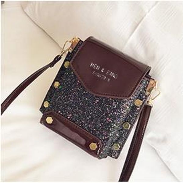 

bag female 2020 newset wave korean version of autumn and winter retro wild fashion simple sequined shoulder messenger bag small square bag
