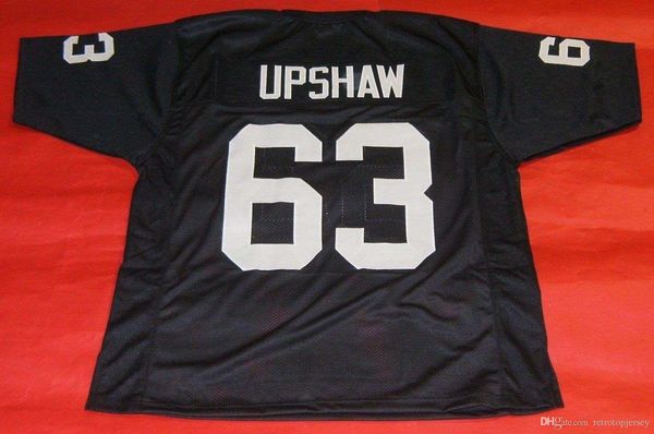 

retro #63 gene upshaw custom mitchell & ness jersey black mens stitching s-5xl,6xl football jerseys running, Black;blue
