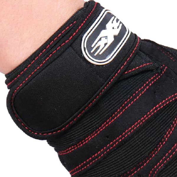 

rdx weight lifting bodybuilding gym fitness leather gloves slim fitting gloves wristband non-slip sports riding gloves