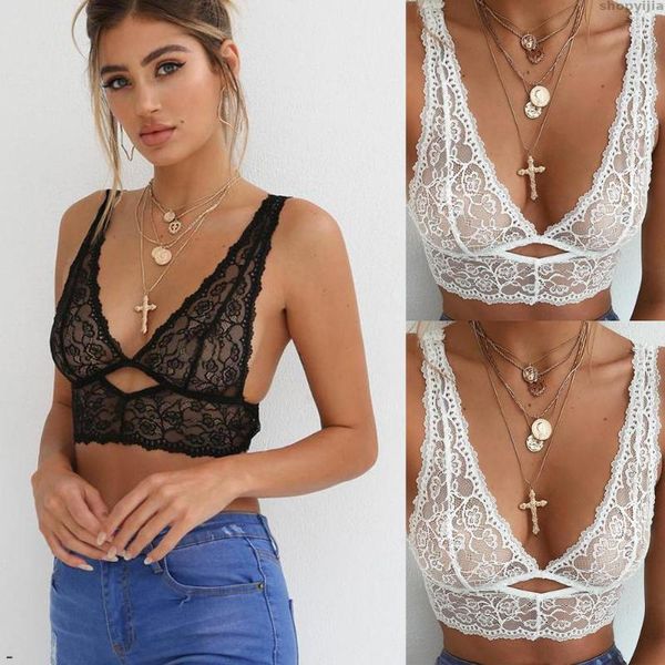 

cami crop cami lace flowers bra tank fashion women lingerie, White