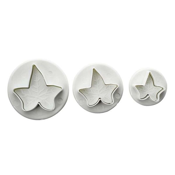 

3pcs white fondant gum paste plunger cutter - maple leaf other bakeware