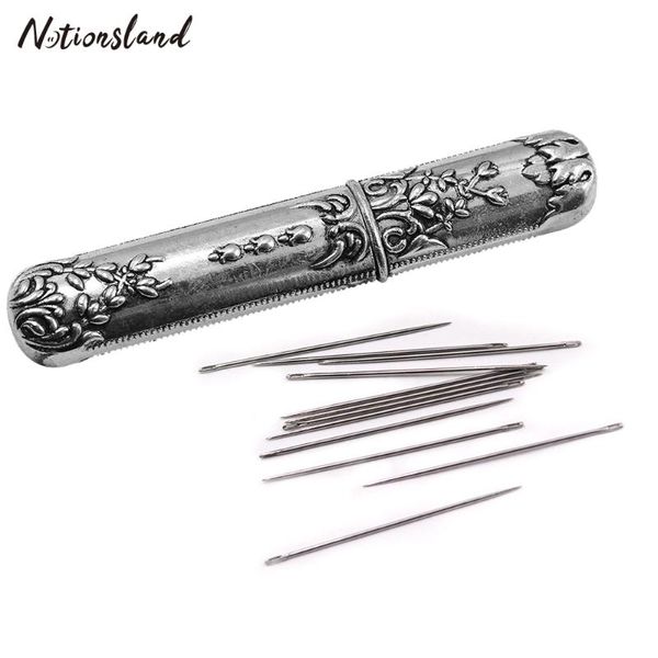 

25pcs stainless steel embroidery stitching needles hand sewing needles & vintage needle case for needlework sewing tools, Black
