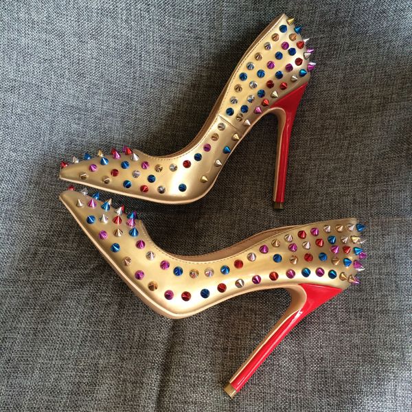 

casual designer lady fashion woman high heels ladies nude patent leather spikes pointed toe pumps comfort dress shoes 12cm 10cm 8cm, Black