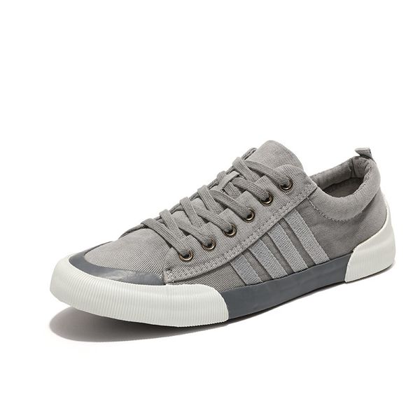 

new 2019 men casual canvas shoes lace-up breathable men shoes fashion sneakers mx190730, Black