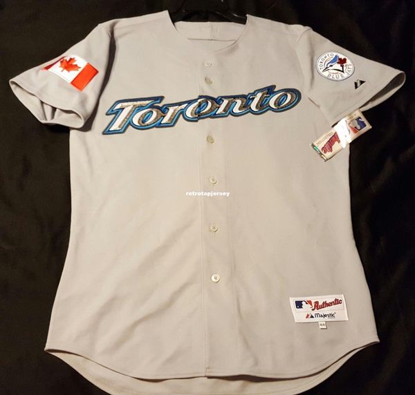 

majestic toronto blank road gray on field jersey mens stitched wholesale big and tall size xs-6xl baseball jerseys