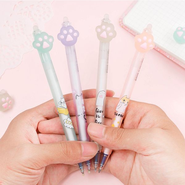 

2 pcs/lot 0.5mm cat claw erasable gel pen set signature pen escolar papelaria school office supply promotional gift