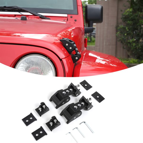 Нержавеющая сталь Защелка Запирание Hood Поймайте Kit Украшение для Jeep Wrangler JK 2007-2017 автомобилей Капот Аксессуары