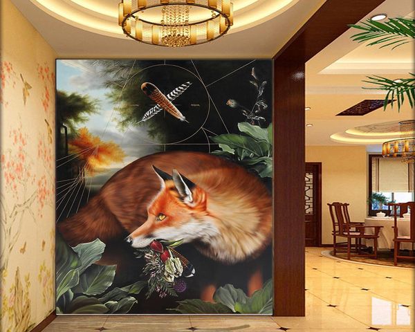 

3d bedroom wallpaper sly fox in the forest living room bedroom background wall decoration mural wallpaper