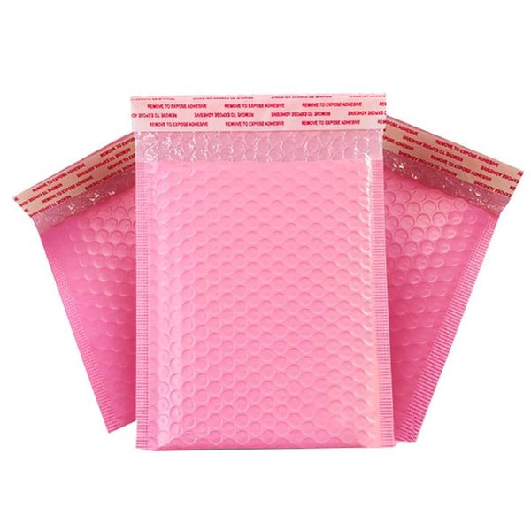 

50pcs usable space 13x20+4cm light pink poly bubble mailer envelopes padded mailing bag self sealing foam envelope bag #25