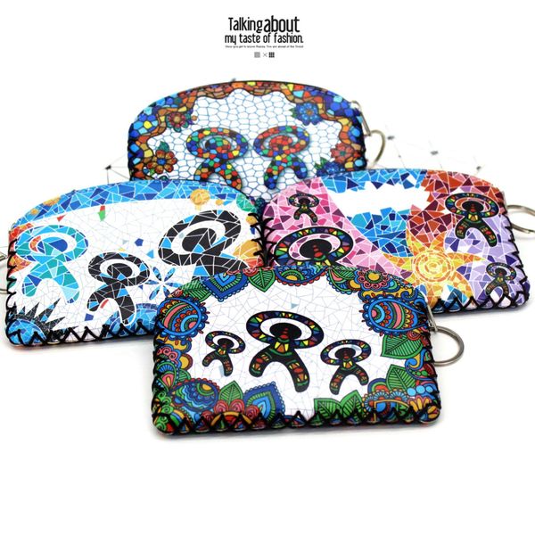 

новый мультфильм мадрид город старинные кошельки для монет ручной работы нулевые кошельки женщины клатч молния денежный мешок мешок изменени, Black