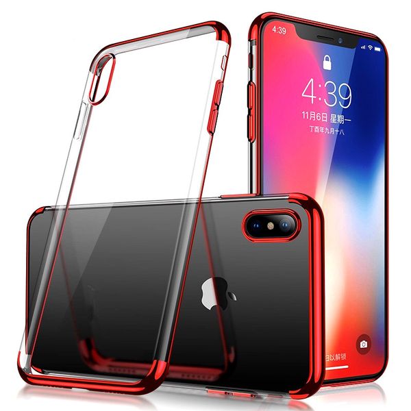 

for iphone 11 pro max x xs xr 7 8 plating soft clear tpu case silicone transparent gel cover phone for samsung s10 plus s10e s9 huawei