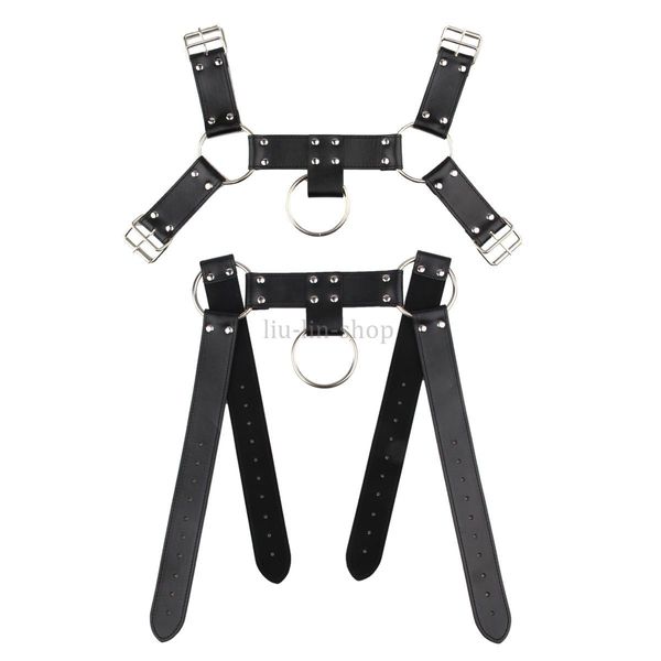 Imbracatura pettorale maschile in pelle PU Cintura per il corpo Bondage Costume da uomo principiante Abbigliamento fetish A675