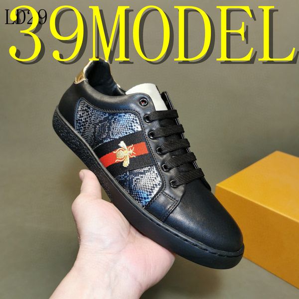 

19ss 2020 spring white shoes luxurious man casual shoes low lace up comfortable tenis masculino adulto fashion footwear us6-11, Black