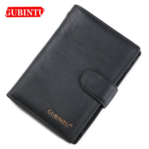 

gubintu genuine cow leather long men wallets card holder coin pocket multifunction wallets classic brand men, Red;black