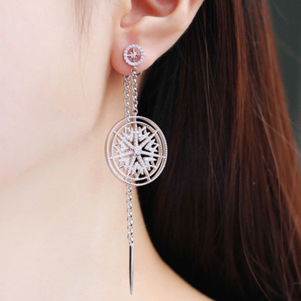 

wholesale-mono silver harmonie healing earring with chain, Golden