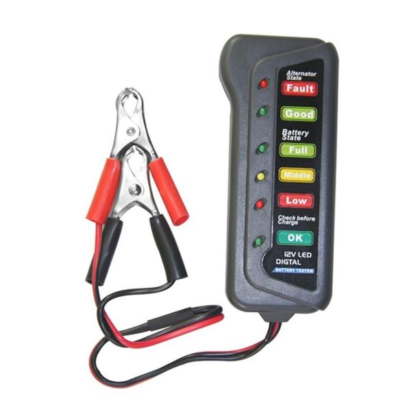 

portable 6/12v battery load tester alligator clip heavy duty car truck checker determine load battery condition for mechanic