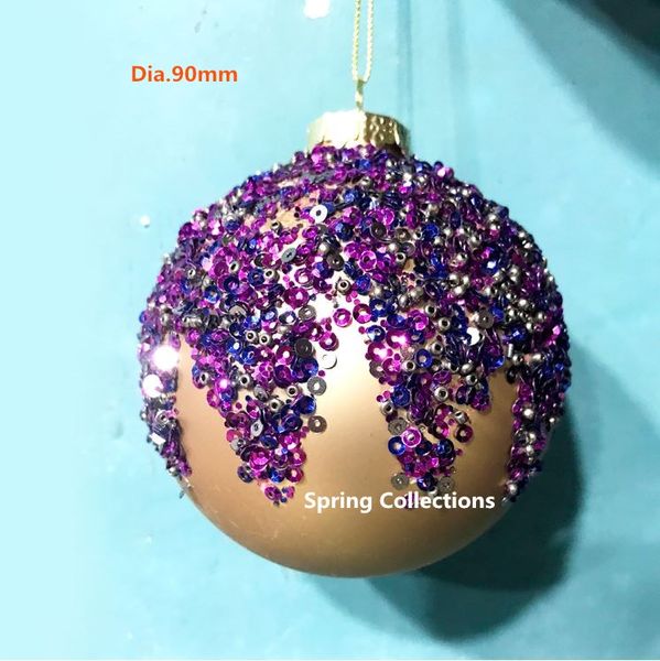 

4pcs/pack 90mm upscale glass colorful christmas tree decorations ball hanging christmas ball ornaments for festival/parties