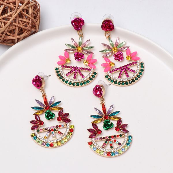 

jujia trendy flower glass bead drop earring jewelry charm women dangle earrings jewelry for women gift, Silver