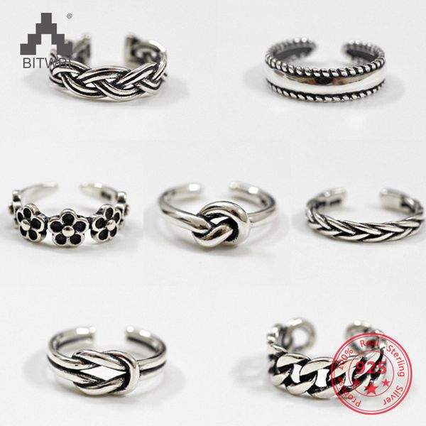 

women unique adjustable opening 925 sterling silver finger ring retro carved toe ring beach foot jewelry, Golden;silver