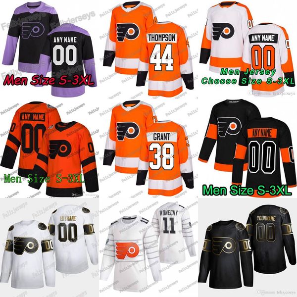 

38 derek grant philadelphia flyers nate thompson travis konecny jakub vorace claude giroux carter hart sean couturier robert hagg jersey, Black;red