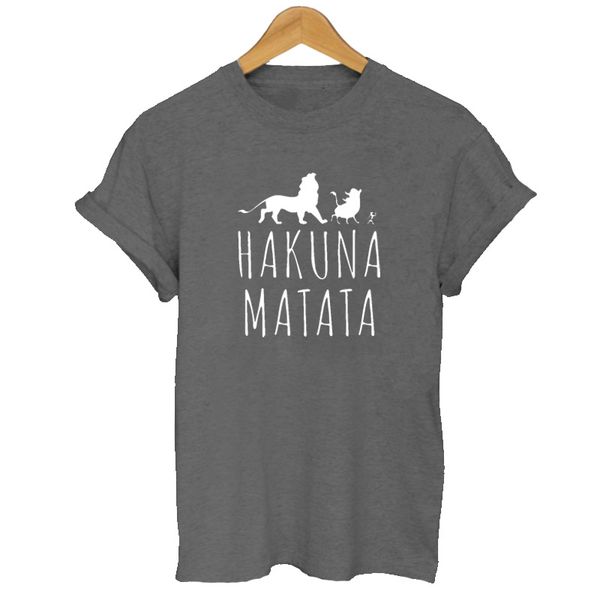

2020 hakuna matata letter print tee shirt homme summer women short sleeve t shirt plus size women casual 100% cotton top, White