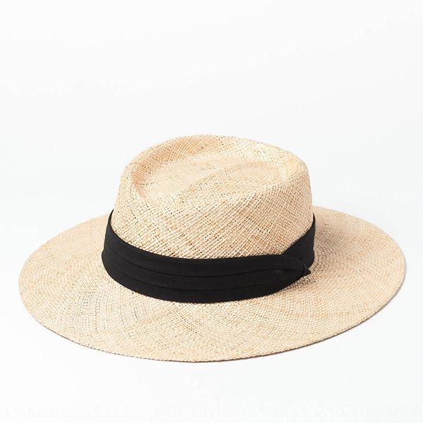 

xia ping cap straw flat cap big eaves straw hat outdoor tourism sunscreen beach flat hat, Blue;gray