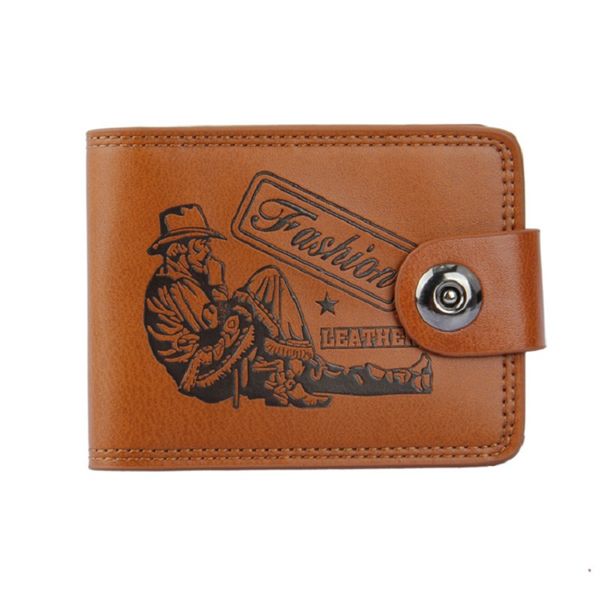 

new dollar wallet short men's retro wallet magnetic buckle denim men tq-020, Red;black