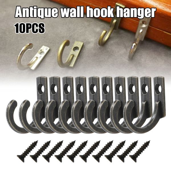 

10 pcs vintage hat coat door hooks wall mounted zinc alloy hook hanger home fas6