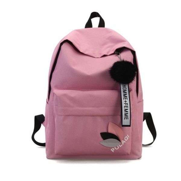 

2020 canvas plush ball college style all-match simple fresh girl's junior student bag backpack