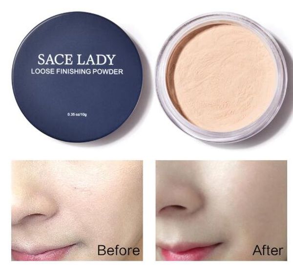 

sace lady face loose powder matte finish transparent setting powder professional translucent makeup oil-control compact cosmetic