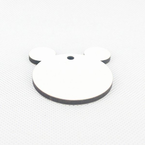 

500pcs diy mdf double white blank kitty key chain sublimation wooden key rings for heat press transfer jewlery p gift, Silver
